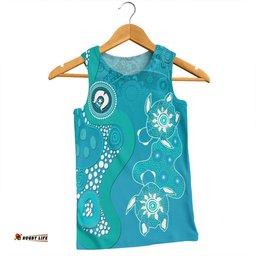 Australia Turtles Aboriginal Men Singlet - Indigenous Dot Turtles In The Ocean Sapphire Men Singlet