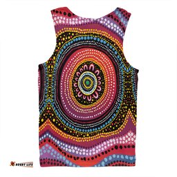 Australia Aboriginal Men Singlet - Aboriginal Showcasing Dot Art Design Men Singlet