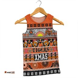 Wests Tigers Christmas Aboriginal Custom Men Singlet - Indigenous Knitted Ugly Xmas Style Men Singlet