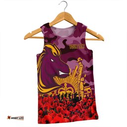 Brisbane Broncos Men Singlet - Brisbane Broncos Anzac Day Lest We Forget