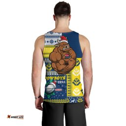 North Queensland Cowboys Men Tank Top - Christmas Snowflakes North Queensland Cowboys Mascot Men Tank Top