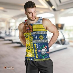 North Queensland Cowboys Men Tank Top - Christmas Snowflakes North Queensland Cowboys Mascot Men Tank Top
