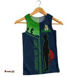 Canberra Raiders Men Singlet - Anzac Day Lest We Forget Poppy