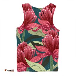 Australia Flowers Aboriginal Men Singlet - Australian Waratah Flowers Painting In Aboriginal Style Men Singlet