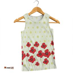 Australia Aboriginal Men Singlet - Poppy Flowers Background In Aboriginal Dot Art Style Men Singlet