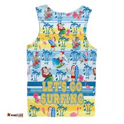 Australia Surfing Christmas Men Singlet - Tropical Santa Let's Go Surfing Men Singlet