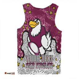 Manly Warringah Sea Eagles Men Singlet - Team With Dot And Star Patterns For Tough Fan Men Singlet