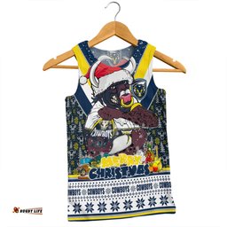 North Queensland Cowboys Christmas Custom Men Singlet - North Queensland Cowboys Santa Aussie Big Things Men Singlet