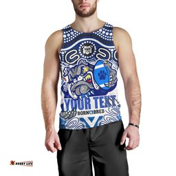 Australia Canterbury-Bankstown Bulldogs Custom Men Tank - Indigenous Doggies "Born & Bred" Tank Top