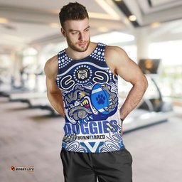 Australia Canterbury-Bankstown Bulldogs Custom Men Tank - Indigenous Doggies "Born & Bred" Tank Top