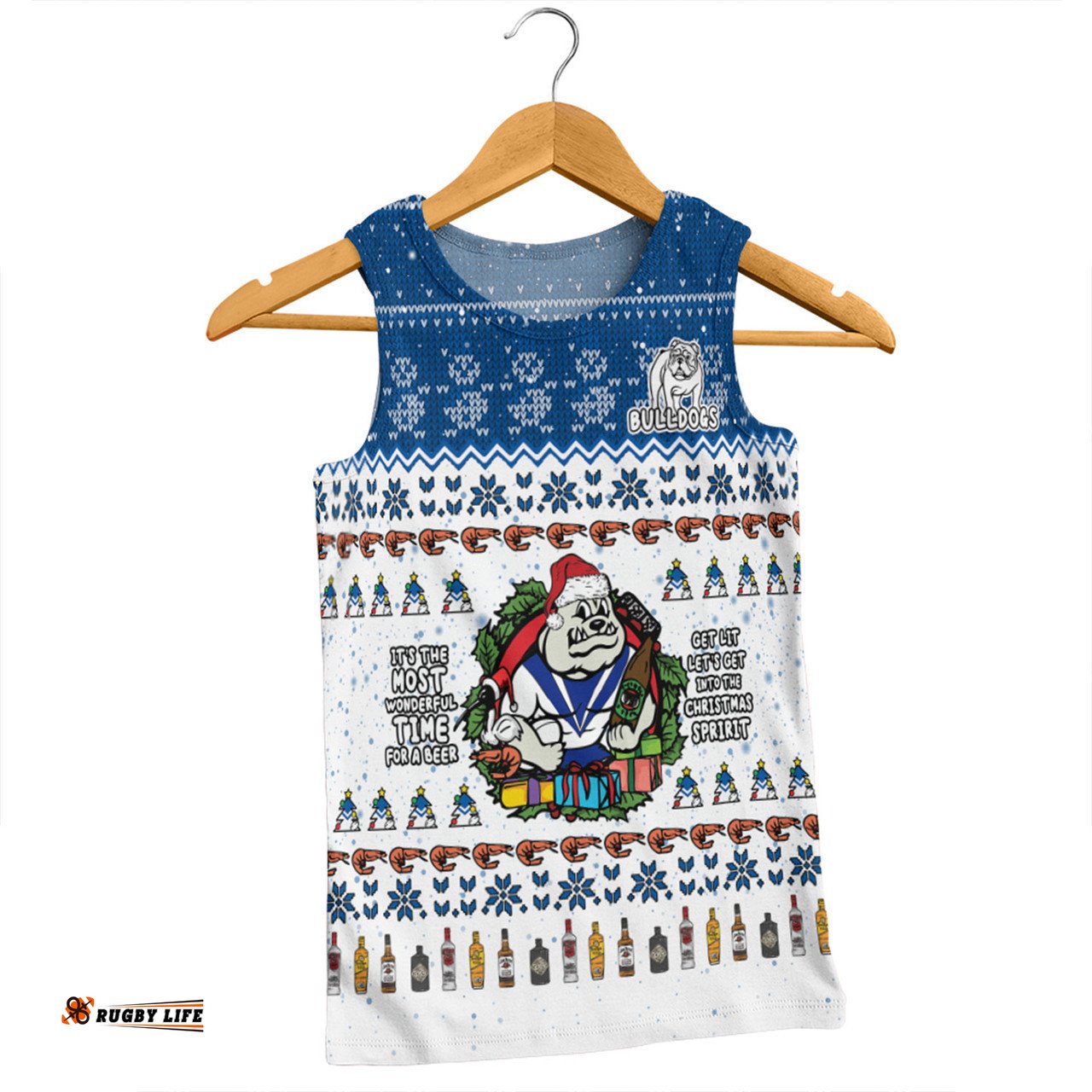 Canterbury-Bankstown Bulldogs Christmas Custom Men Singlet - Chrissie Spirit Men Singlet