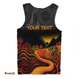 Australia Aboriginal Custom Men Singlet - Rainbow Serpent Dreamtime Land Art Inspired Men Singlet