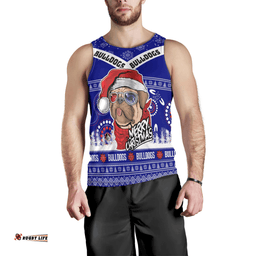 Canterbury-Bankstown Bulldogs Christmas Men Tank Top - Canterbury-Bankstown Bulldogs Ugly Christmas And Aboriginal Patterns Men Tank Top