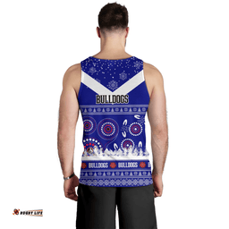 Canterbury-Bankstown Bulldogs Christmas Men Tank Top - Canterbury-Bankstown Bulldogs Ugly Christmas And Aboriginal Patterns Men Tank Top