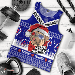 Canterbury-Bankstown Bulldogs Christmas Men Tank Top - Canterbury-Bankstown Bulldogs Ugly Christmas And Aboriginal Patterns Men Tank Top