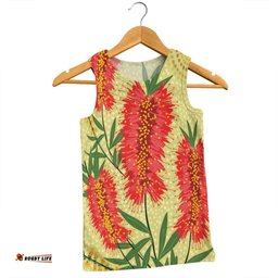 Australia Flowers Aboriginal Men Singlet - Aboriginal Painting Red Bottle Brush Tree Men Singlet