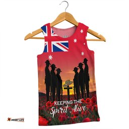 Australia Men Singlet - Anzac Day Australian Red Ensign