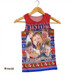 Australia Christmas Custom Men Singlet - Personalised Blue Summer Vibes Chrissie Present Men Singlet