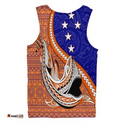 Australia  South Sea Islanders Men Singlet - New Ireland Flag With Polynesian Shark Pattern Men Singlet
