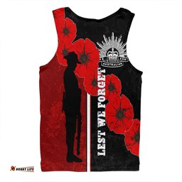 Australia Anzac Day Men Singlet - Lest We Forget Remebrance Day Black Men Singlet