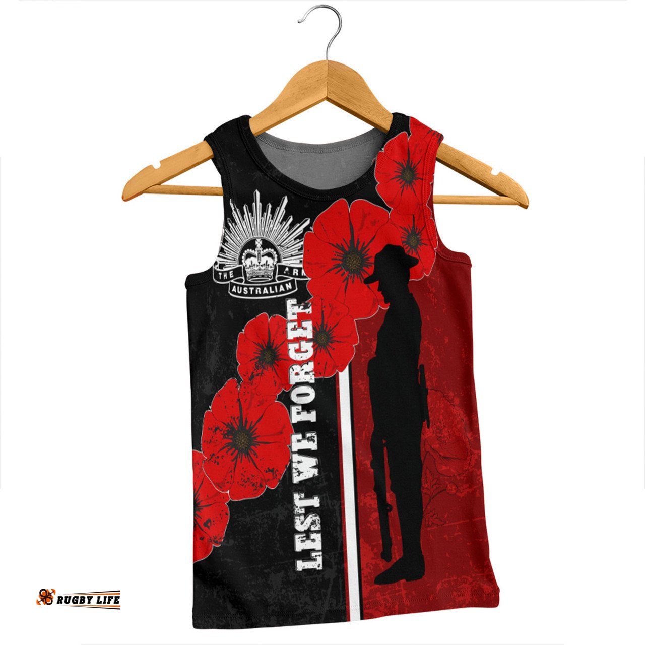 Australia Anzac Day Men Singlet - Lest We Forget Remebrance Day Black Men Singlet