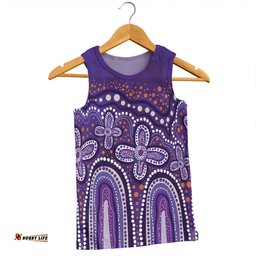 Australia Aboriginal Men Singlet - Dot painting illustration in Aboriginal style Purple Men Singlet