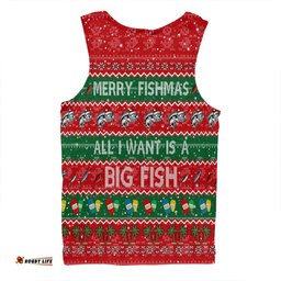 Australia Christmas Custom Men Singlet - Merry Fishmas All I Want is a Big Fish Men Singlet