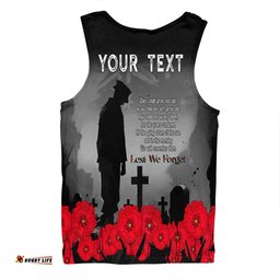 Australia Anzac Day Custom Men Singlet - Remembrance Day Soldier In A Red Poppies Field Men Singlet
