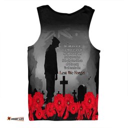 Australia Anzac Day Custom Men Singlet - Remembrance Day Soldier In A Red Poppies Field Men Singlet