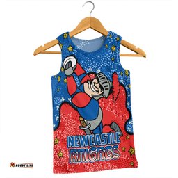 Newcastle Knights Custom Men Singlet - Team With Dot And Star Patterns For Tough Fan Men Singlet