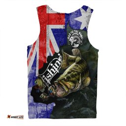 Australia Fishing Men Singlet - Bad To The Bone Fishing Australia Flag Vintage Men Singlet