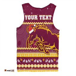 Brisbane Broncos Christmas Custom Men Singlet - Ugly Xmas And Aboriginal Patterns For Die Hard Fan Men Singlet