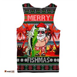 Australia Christmas Fishing Men Singlet - Merrry Fishmas Angler Santa Claus Men Singlet