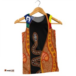 Australia Aboriginal Custom Men Singlet - Indigenous Rainbow Serpent Inspired Men Singlet