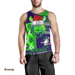 Canberra Raiders Men Tank Top - Christmas Snowflakes New Zealand Warriors Mascot Men Tank Top