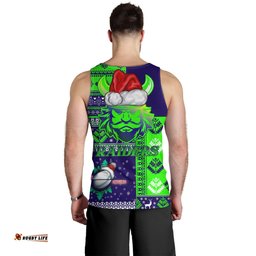 Canberra Raiders Men Tank Top - Christmas Snowflakes New Zealand Warriors Mascot Men Tank Top