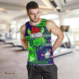 Canberra Raiders Men Tank Top - Christmas Snowflakes New Zealand Warriors Mascot Men Tank Top