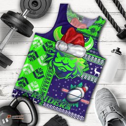Canberra Raiders Men Tank Top - Christmas Snowflakes New Zealand Warriors Mascot Men Tank Top