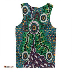 Australia Aboriginal Men Singlet - A Dot Painting In The Style Of Indigenous Australian Art Men Singlet
