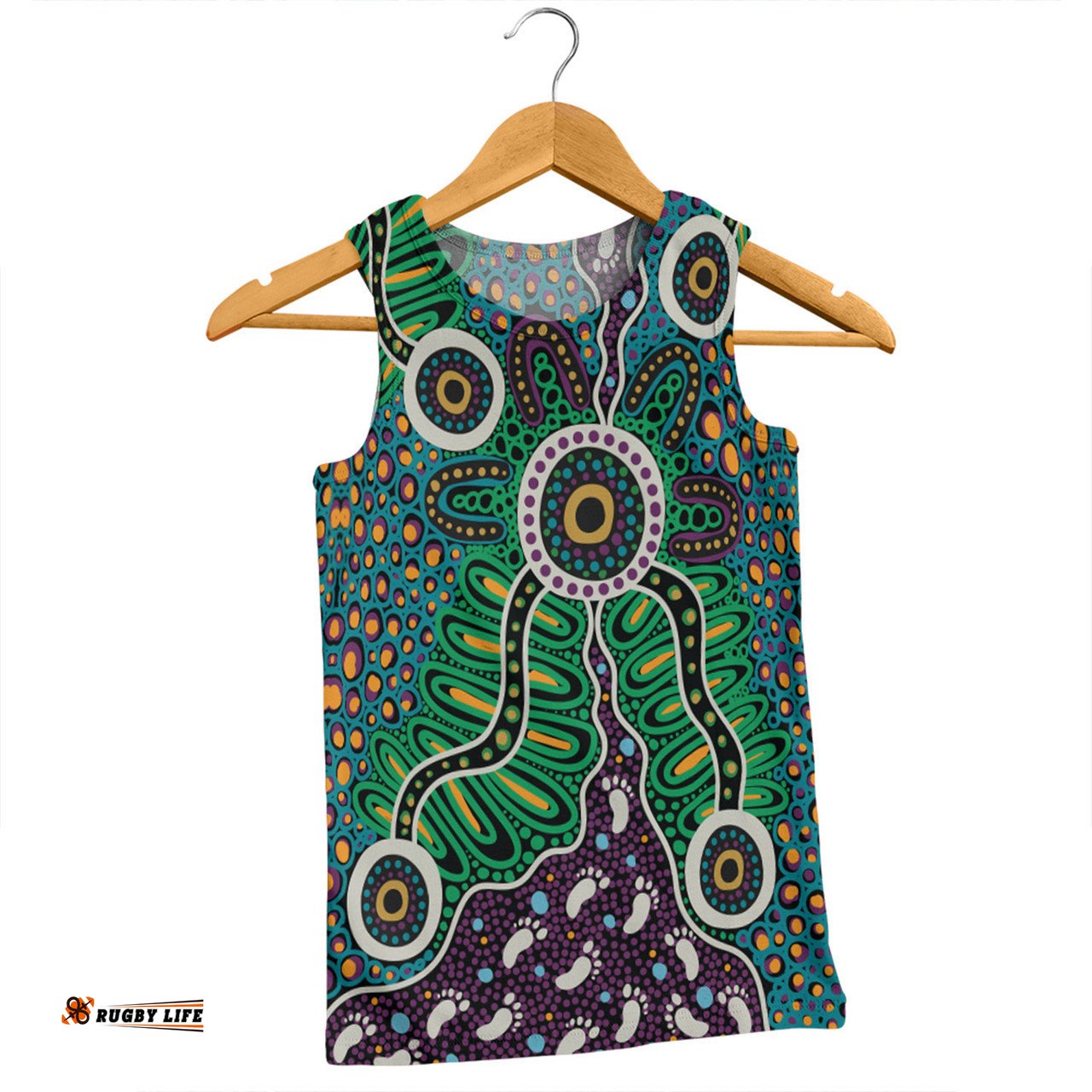 Australia Aboriginal Men Singlet - A Dot Painting In The Style Of Indigenous Australian Art Men Singlet