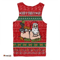 Australia Christmas Custom Men Singlet - Merry Chrismas I'm Laying On Your Present Men Singlet