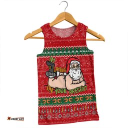 Australia Christmas Custom Men Singlet - Merry Chrismas I'm Laying On Your Present Men Singlet
