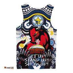 North Queensland Cowboys Naidoc Men Tank Top - Naidoc Week North Queensland Cowboys Getting Up, Standing Up, and Showing Up!