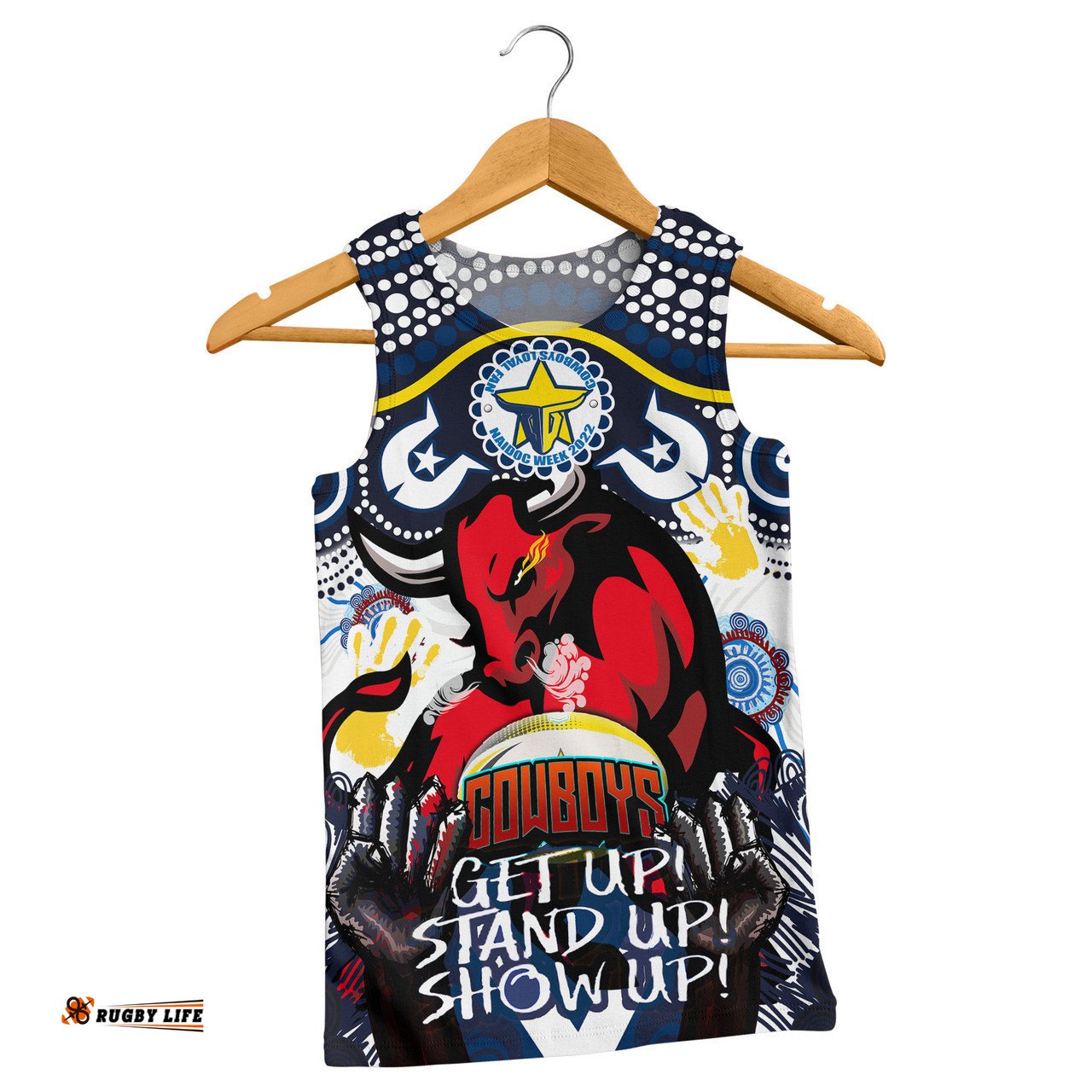 North Queensland Cowboys Naidoc Men Tank Top - Naidoc Week North Queensland Cowboys Getting Up, Standing Up, and Showing Up!