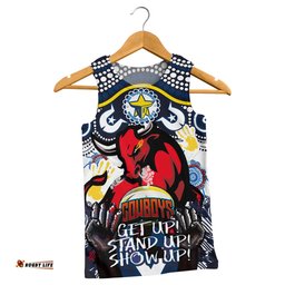 North Queensland Cowboys Naidoc Men Tank Top - Naidoc Week North Queensland Cowboys Getting Up, Standing Up, and Showing Up!