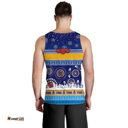 Gold Coast Titans Christmas Men Tank Top - Gold Coast Titans Ugly Christmas And Aboriginal Patterns Men Tank Top