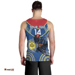 Custom AFL Crows NAIDOC Week Men Tank Top Keep The Fire Burning Indigenous Art