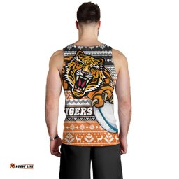Wests Tigers Men Tank Top - Wests Tigers Mascot Knitted Christmas Pattern Men Tank Top