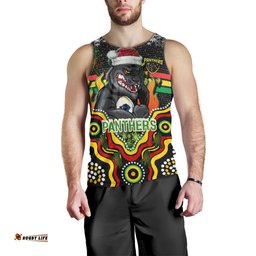 Penrith Panthers Christmas Men Tank Top - Merry Christmas Indigenous Penrith Panthers Men Tank Top