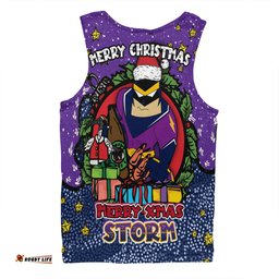 Melbourne Storm Christmas Custom Men Singlet - Merry Christmas Our Beloved Team With Aboriginal Dot Art Pattern Men Singlet